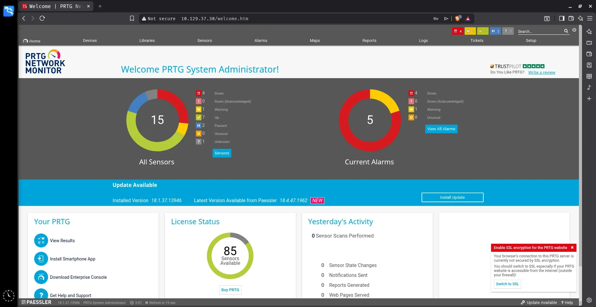 Dashboard principal