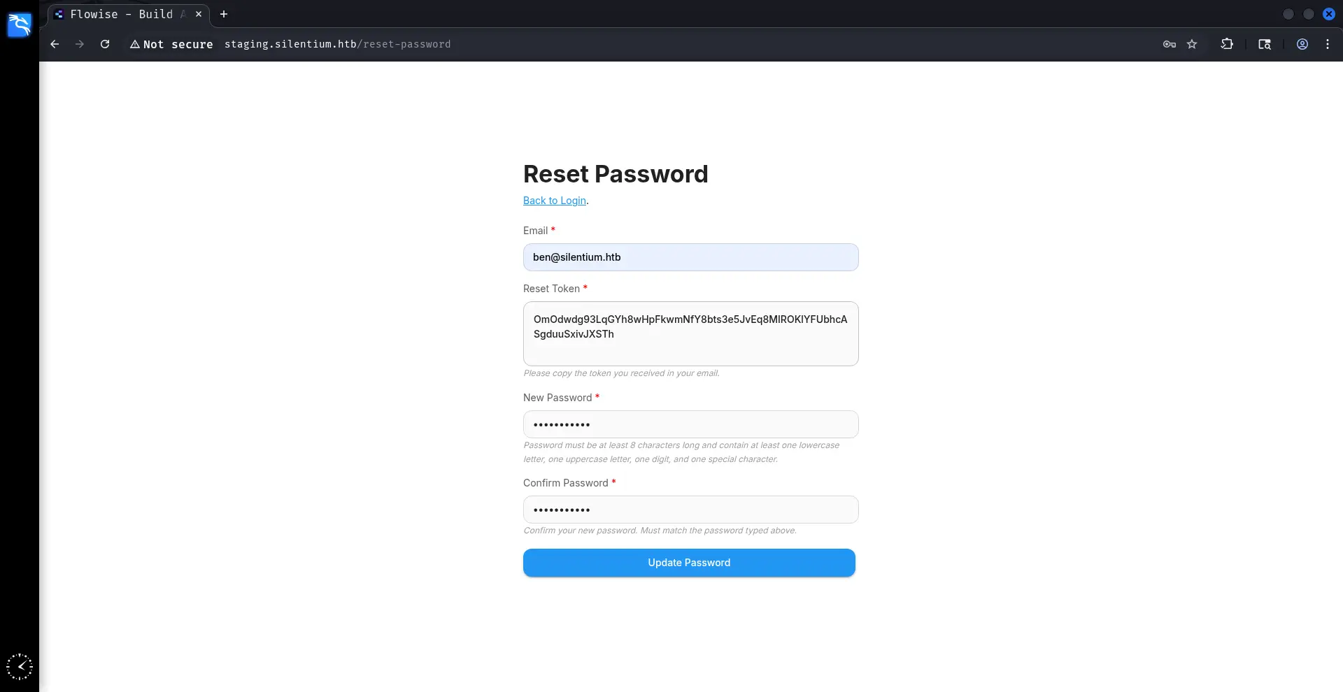 Reset de contraseña